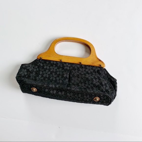 J. Crew Handbags - J. crew wooden handle structured eyelet clutch